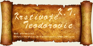Krstivoje Teodorović vizit kartica